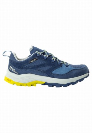 Navy Men Jack Wolfskin Cyrox Texapore Low Hiking Shoes | 99765388