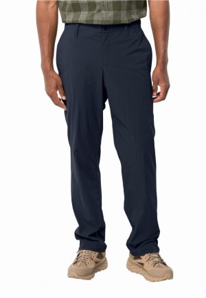 Navy Men Jack Wolfskin Desert Pants | 79318836