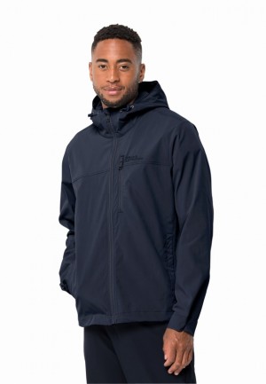 Navy Men Jack Wolfskin Desert Wind Jackets | 93098824