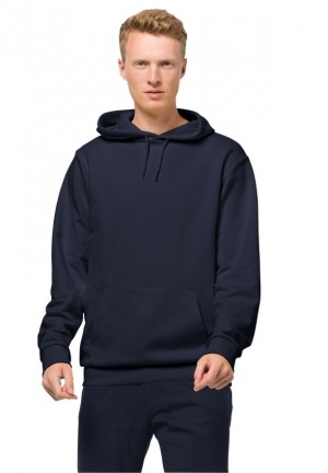 Navy Men Jack Wolfskin Essential Hoodie | 98294392