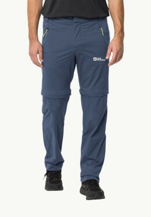 Navy Men Jack Wolfskin Glastal Zip Off Hiking Pants | 63794929