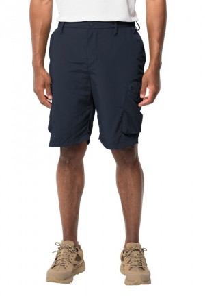Navy Men Jack Wolfskin Kalahari Cargo Shorts | 63644450