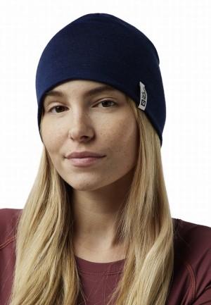 Navy Men Jack Wolfskin Merino Beanie | 46500861