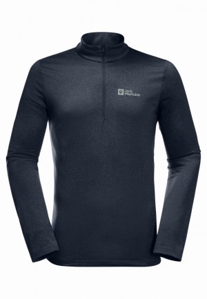 Navy Men Jack Wolfskin Skyhermal Hz T Shirts | 41818366
