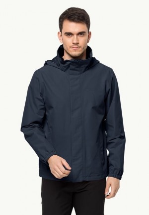 Navy Men Jack Wolfskin Stormy Point 2l Rain Jackets | 52363669