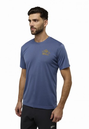 Navy Men Jack Wolfskin Vonnan Graphic T Shirts | 13314083