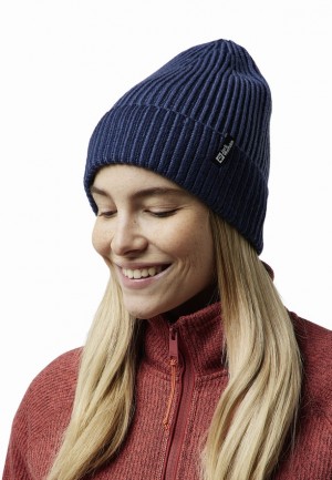 Navy Men Jack Wolfskin Vybrant Beanie | 80037971