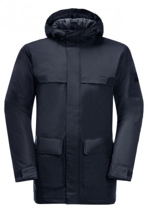 Navy Men Jack Wolfskin Winterlager Coats | 70328726