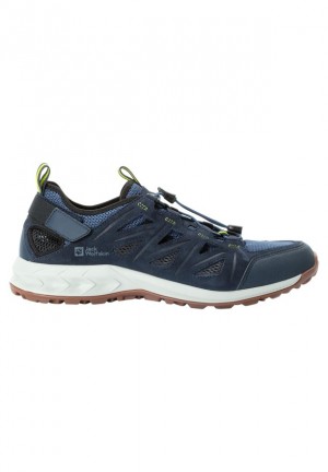 Navy Men Jack Wolfskin Woodland 2 Hybrid Low Hiking Shoes | 58306108