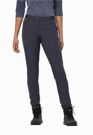 Navy Women Jack Wolfskin Geigelstein Slim Hiking Pants | 47770304