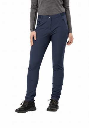 Navy Women Jack Wolfskin Geigelstein Slim Hiking Pants | 96938318