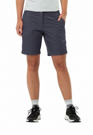 Navy Women Jack Wolfskin Hiking Alpine Shorts | 77346652