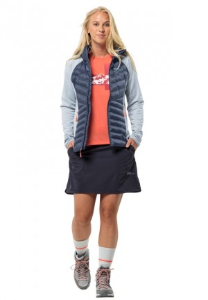Navy Women Jack Wolfskin Hiking Alpine Skorts | 49969997