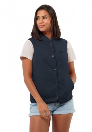 Navy Women Jack Wolfskin Light Curl Vest | 32968627