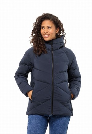 Navy Women Jack Wolfskin Marienplatz Down Jackets | 20834787