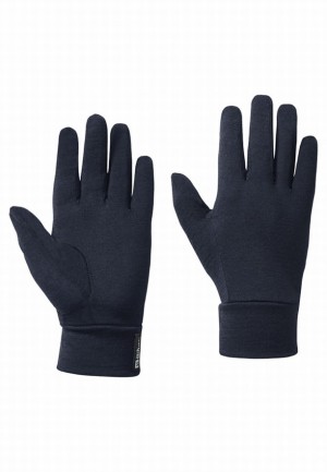 Navy Women Jack Wolfskin Merino Gloves | 81949077