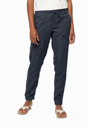 Navy Women Jack Wolfskin Mojave Pants | 67093635