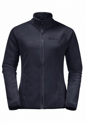 Navy Women Jack Wolfskin Moonrise Fz Fleece Jackets | 40360857