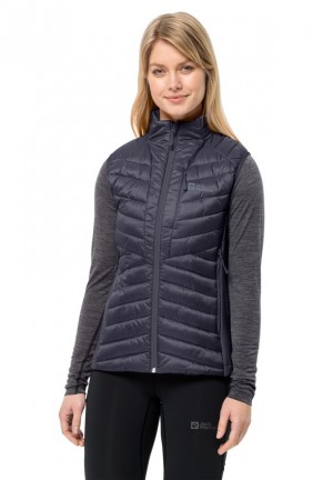 Navy Women Jack Wolfskin Routeburn Pro Ins Vest | 37988979