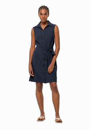 Navy Women Jack Wolfskin Sonora Dress | 96328953