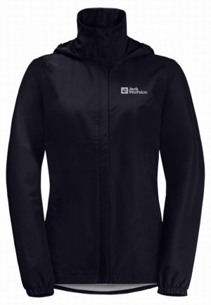 Navy Women Jack Wolfskin Stormy Point 2l Rain Jackets | 39536627