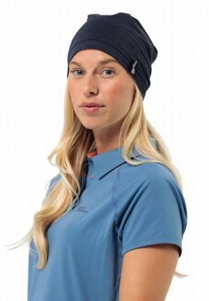 Navy Women Jack Wolfskin Travel Hats | 19500152