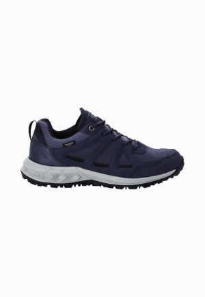 Navy Women Jack Wolfskin Woodland 2 Texapore Low Hiking Shoes | 66771215
