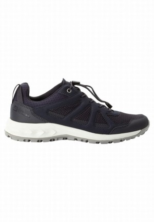 Navy Women Jack Wolfskin Woodland 2 Vent Low Hiking Shoes | 20620671