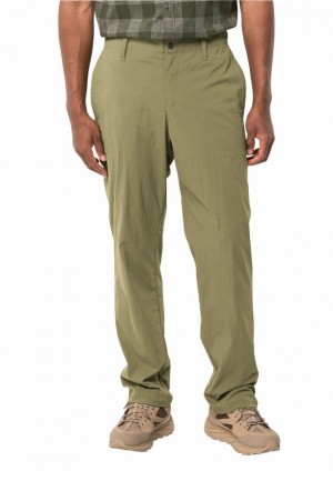 Olive Men Jack Wolfskin Desert Pants | 28521002