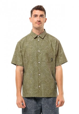 Olive Men Jack Wolfskin Karana Shirts | 50465789