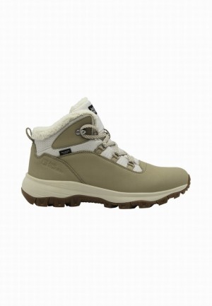 Olive Women Jack Wolfskin Everquest Texapore Mid Winter Shoes | 17779718