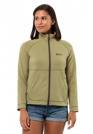 Olive Women Jack Wolfskin Fernweh Fleece Jackets | 70530436