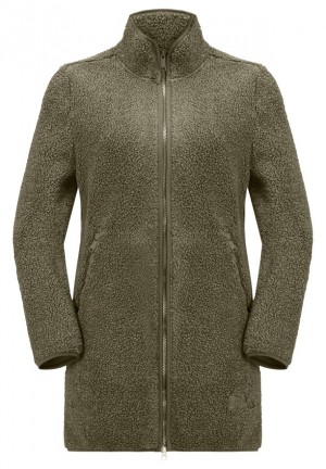 Olive Women Jack Wolfskin High Curl Coats | 65523895
