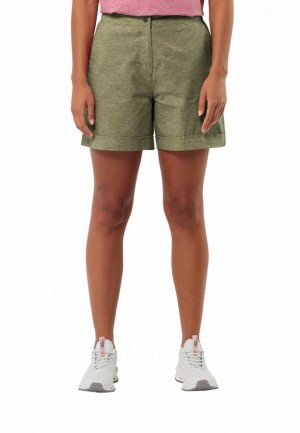 Olive Women Jack Wolfskin Karana Shorts | 13243367