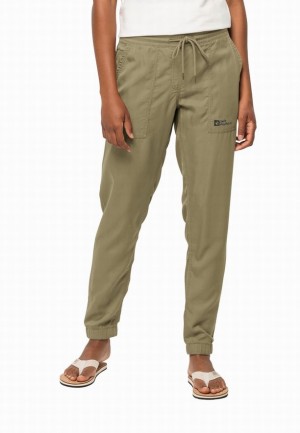 Olive Women Jack Wolfskin Mojave Pants | 19014905