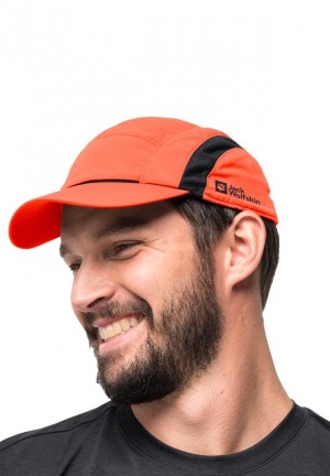Orange Men Jack Wolfskin Vent Baseball Caps | 74535673
