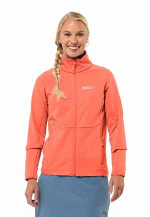 Orange Women Jack Wolfskin Alpgrat Fz Fleece Jackets | 35594982