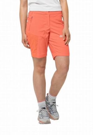 Orange Women Jack Wolfskin Glastal Shorts | 21922710