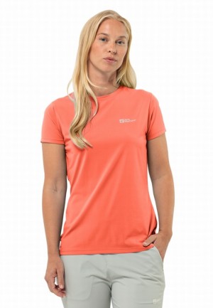 Orange Women Jack Wolfskin Prelightrail T Shirts | 30394288