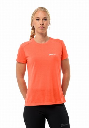 Orange Women Jack Wolfskin Vonnan S/s T Shirts | 85309636