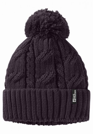 Purple Men Jack Wolfskin Pompom Beanie | 31377643