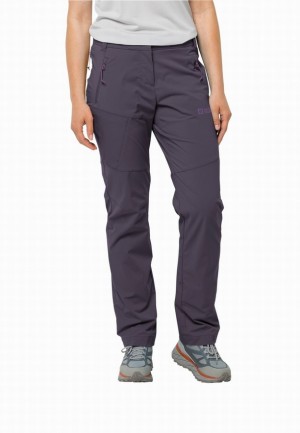Purple Women Jack Wolfskin Glastal Hiking Pants | 87064038