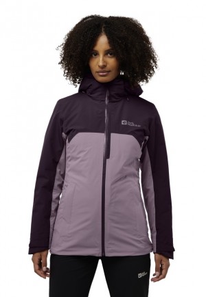Purple Women Jack Wolfskin Hunberg 3in1 Jackets | 20500014