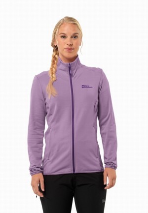 Purple Women Jack Wolfskin Kolbenberg Fz Fleece Jackets | 79875521