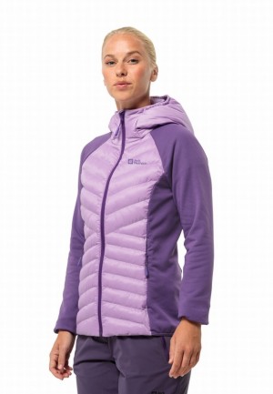 Purple Women Jack Wolfskin Routeburn Pro Hybrid Jackets | 83610197