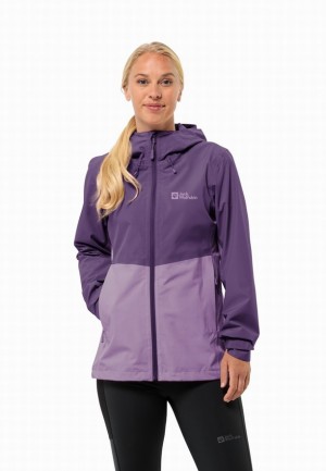 Purple Women Jack Wolfskin Weiltal 2l Rain Jackets | 40000855