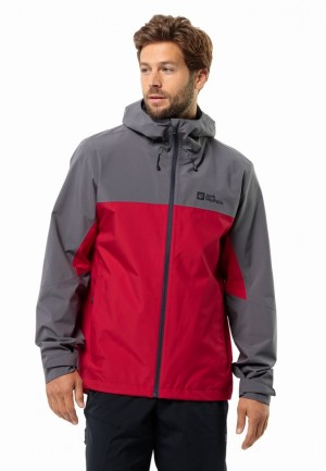 Red Men Jack Wolfskin Feldberg Hoody Rain Jackets | 29796367