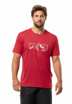 Red Men Jack Wolfskin Peak Graphic T Shirts | 96401538