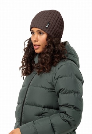 Red Men Jack Wolfskin Rib Knit Beanie | 49198227