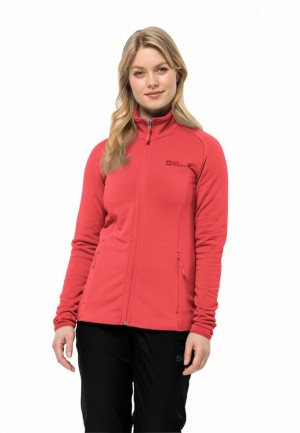 Red Women Jack Wolfskin Baiselberg Fz Fleece Jackets | 55427190